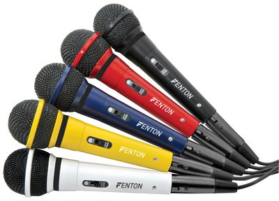 FENTON DM120 Karaoke microfoon set, diverse (5) kleuren in de set.