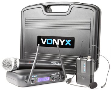 Vonyx WM73C 2-kanaals UHF draadloos microfoonsysteem