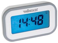  	  WT8093  LCD-KLOK MET KLEURVERANDERENDE DISPLAY - KALENDER/THERMOMETER/TIMER