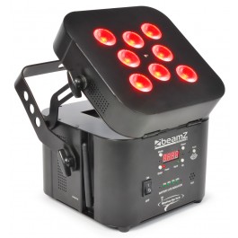 Professional Wi-Par 8x 3W Tri-color LED's Accu 2.4GHz DMX, beamZ