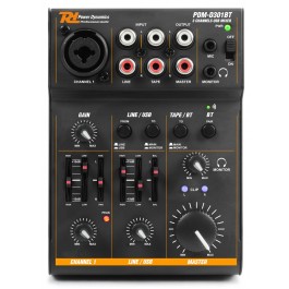 PDM-301BT 3 kanaals USB mixer + bluetooth ontvanger.