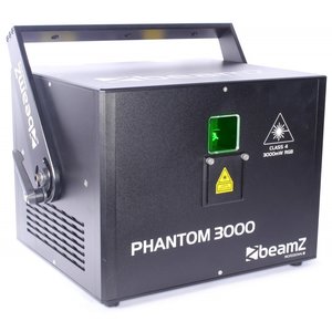 BeamZ Professional Phantom 3000 Pure Diode Laser RGB Analog 40kpps met flightcase