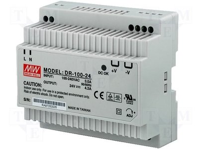 Industriële voeding voor DIN-RAIL Meanwell 24V 100W