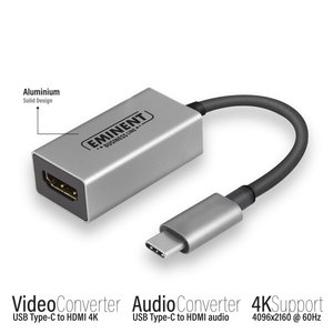 Eminent USB Type-C naar HDMI 4K @ 60Hz converter