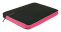 Laptop Sleeve 17-18" Neopreen Zwart / fel Rose 