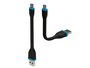 PCMP93B  LAAD- EN SYNCHRONISATIEKABEL - MICRO USB 5-POLIG - OMKEERBAAR - ZEER FLEXIBEL - 12 cm - ZWART_6